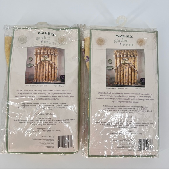 NEW Set Of 2 Waverly Garden Room Cottage Collection Ruffle Valance 60x12 Floral - Picture 3 of 3
